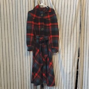 VINTAGE Wool Hooded Long Peacoat